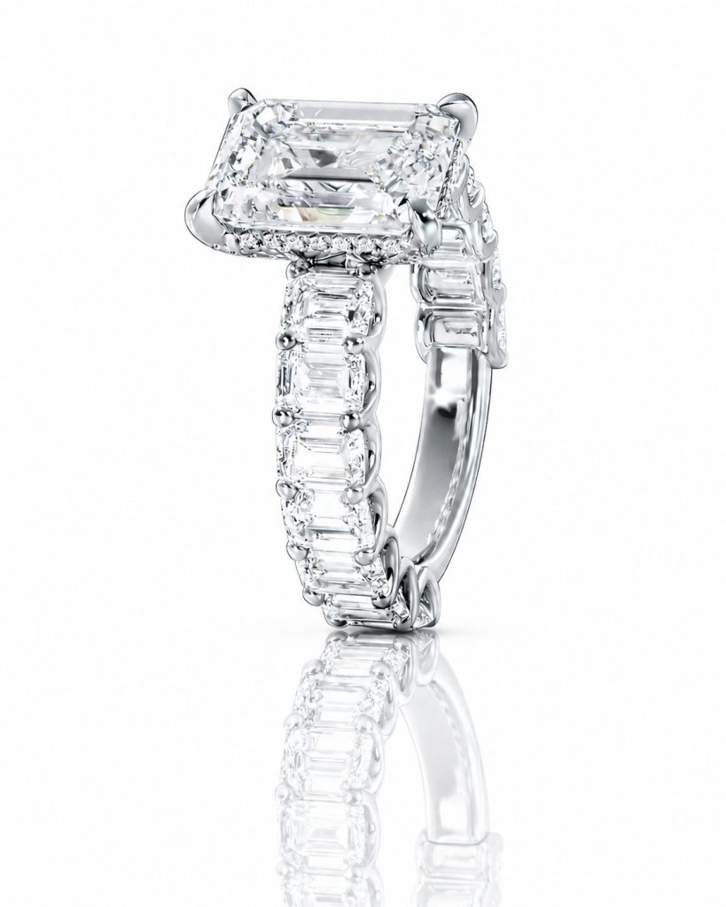 Three-stone engagement ring